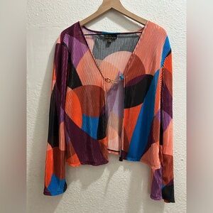 Bold Elements colorful pleated  cardigan xl